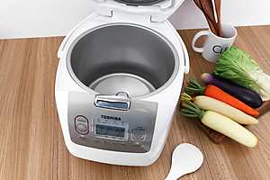 Nồi cơm điện tử Toshiba RC-10NMFVN(WT) - 1.0L - Xuất xứ Thái Lan - Lòng nồi dày 4mm, 2 lớp chống dính trong và ngoài - Chế độ nấu tự động đa dạng - Hàng chính hãng, bảo hành 12 tháng, chất lượng Nhật Bản