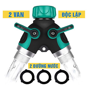 Van chia nước chia 2 chữ Y 2 đầu ra, 2 khóa van độc lập, phi 27mm ¾, đầu nối ống nước chia 2