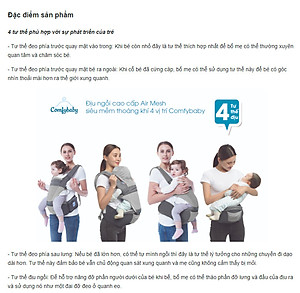 Địu Em Bé Comfybaby Trợ Lực 4 Tư Thế + Tặng 2 Khẩu Trang Xuất Nhật