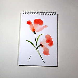 Sổ vẽ màu nước chuyên dụng A5 có vân, dòng cao cấp lên màu đẹp loang màu tự nhiên vẽ được cả chì, 15 tờ/cuốn chất giấy dày 300gsm nhập từ Ý không bị cong TIG373 Green Art - Hàng chính hãng