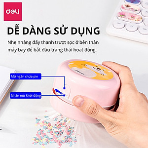 Máy hút bụi mini không dây cầm tay nhỏ nhắn tiện dụng Deli - Lực hút ổn đinh - Phù hợp vệ sinh bàn phím, laptop, góc học tập, nhà bếp, ô tô - Trắng / Xanh dương - Hàng chính hãng -18883