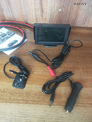 Trọn bộ MÀN HÌNH kèm Camera soi lề ô tô gắn gương cắm tẩu không đấu YOELBAER góc quay rộng không khoan