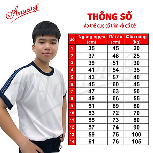 Áo thun thể dục thương hiệu Amazing cho nam, cổ bẻ và cổ tròn, đồng phục thể thao cho học sinh nam nữ các cấp