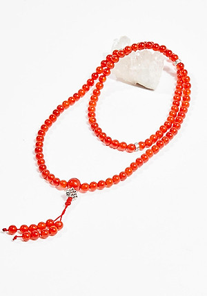 Vòng chuỗi hạt đeo tay 108 viên đá mã não đỏ 6mm mệnh hỏa , thổ - Ngọc Quý Gemstones