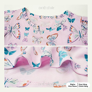 Váy cho bé gái Bigfox Miss Meow size đại mùa hè kiểu cộc tay chất cotton style Hàn cỡ 3,6,9,10,11 tuổi 30kg 40kg 1947
