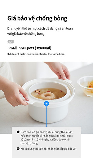 Nồi nấu chậm đa năng Locknlock EJP164IVY - Multi function slow cooker 220V, 50Hz, 350W - Dung tích 2.5L - Hàng chính hãng