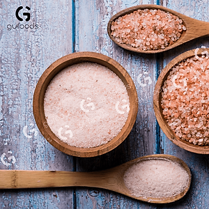 Muối hồng Himalaya GUfoods (dạng hạt mịn) - Tự nhiên, Giàu khoáng chất vi lượng, Không phụ gia, Không tinh chế