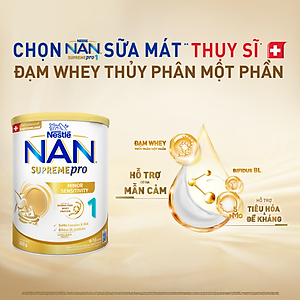 Sữa bột Nestlé NAN SUPREMEPRO 1 800g nhập khẩu Đức với 5HMO & đạm Gentle Optipro ( Dành cho trẻ từ 0 - 12 tháng tuổi)