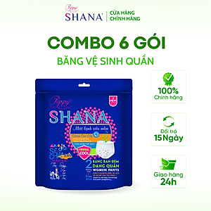 Combo 6 gói Băng Vệ Sinh Quần Peppy Shana Ngày Đêm Siêu Thấm, Freesize, Chống Tràn Tối Đa, Tiết Kiệm 