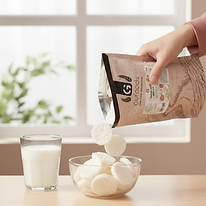 Bánh snack ăn dặm hữu cơ cho bé GUfoods - Thành phần gạo organic, Không gia vị, Dễ Tiêu hoá, Phù hợp cho bé từ 1 tuổi