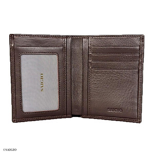Ví Nam Da Bò NAPA Mềm Mại - Vân Tự Nhiên, Size Lớn, Thiết Kế Cổ Điển, Đơn Giản - Mỏng Nhẹ, Dáng Đứng - Gập 2, Ngăn Đựng Tiền Có Khóa Kéo, Nhiều Ngăn Để Giấy Tờ Tiện Dụng - Hàng Chính Hãng SAIGIO