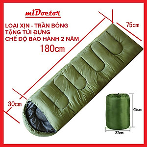 [LOẠI XỊN TRẦN BÔNG] (FREE SHIP) Túi ngủ văn phòng du lịch cao cấp có trùm đầu - Chính hãng