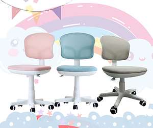 Ghế xoay học sinh tăng giảm chiều cao lưng lưới nệm vải màu xám CE1004-M Nội thất Capta Ghế ngồi học bài đúng tư thế cho trẻ Study Chairs For Children