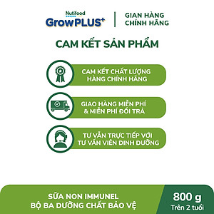 Sữa bột Nutifood GrowPLUS+ Sữa Non Immunel trên 2 tuổi Lon 800g