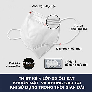 Khẩu Trang 3M KF94 9013 | 3M KN95 9513 Đạt Chuẩn FDA Lọc >95% Bụi Mịn PM2.5 Nhập Khẩu Hàn Quốc - Hàng Chính Hãng 3M - Khẩu Trang Y Tế Chuẩn 3D Mask, Thiết Kế Thoải Mái Khi Đeo