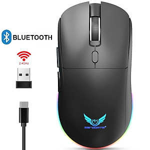 Chuột Led Không Dây Pin sạc T25 Gaming Cổng sạc TypeC chống mỏi cổ tay cho máy tính laptop hàng nhập khẩu