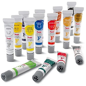 Màu nước Pentel Water Color WFRS 12/18 /24 màu dạng tuýt vẽ được lên nhiều chất liệu