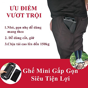 Ghế Mini Gấp Gọn KUNBE Phù Hợp Du Lịch Dã Ngoại Cắm Trại Câu Cá Đợi Chờ Tàu Xe