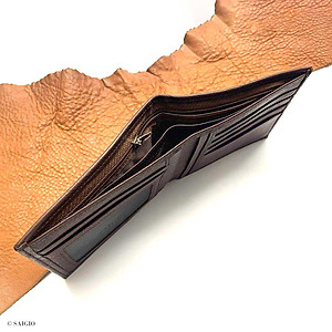 Bóp Nam Da Bò VINTAGE Hoài Cổ, Chất Da Mềm Mại - Vân Tự Nhiên, Size Lớn, Thiết Kế Cổ Điển, Đơn Giản - Mỏng Nhẹ, Dáng Ngang - Gập 2, Ngăn Đựng Tiền Có Khóa Kéo, Nhiều Ngăn Để Giấy Tờ Tiện Dụng - Hàng Chính Hãng SAIGIO