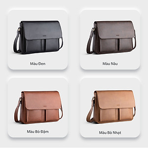 Túi Trita ( Thời trang nam dáng ngang phối ngăn đôi - Túi đeo chéo da RTN6 )