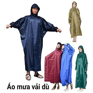Áo Mưa kín người Không Xẻ Tà Vải Dù Hàng Cao Cấp Chống Thấm Cực Tốt, Áo Mưa Đi Xe Máy