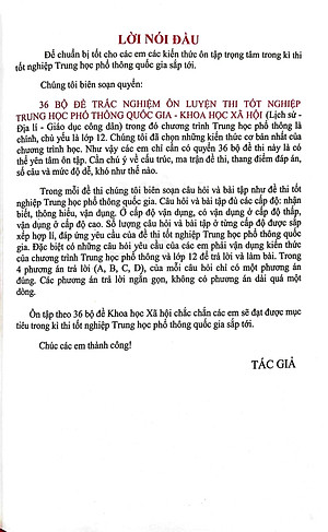 36 Bộ Đề Trắc Nghiệm Ôn Luyện Thi THPT Quốc Gia 2022 - Khoa Học Xã Hội (Lịch Sử - Địa Lí - Giáo Dục Công Dân)