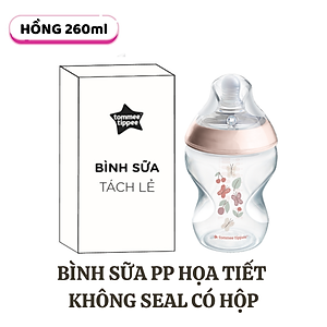 Bình Sữa PP Ty Siêu Mềm Tự Nhiên Tommee Tippee Natural Start 260ml, Núm Ty Của Bình 3-6 Tháng, Hồng (Bình Đôi)
