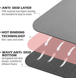 [LOẠI TỐT - HÀNG CAO CẤP] Thảm Tập Yoga 8mm, Tập Gym dộ dày 5-8mm 2 Lớp không mùi chống trơn trượt - Chính hãng dododios