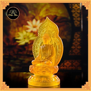 Tượng phật A Di Đà lưu ly cao 18cm tượng ADIDA trang trí để xe ô tô đồ thờ cúng phong thủy Diệu Tâm