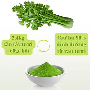 Bột cần tây nguyên chất Dalahouse - Combo 2 hộp 40 lần dùng, tặng kèm chai thủy tinh cao cấp 500ml logo Dalahouse phiên bản giới hạn - Giảm cân, thải độc, giữ dáng, trắng da