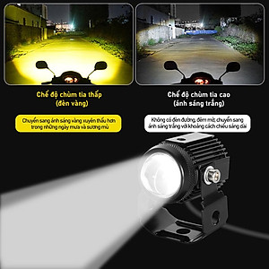 đèn trợ sáng bi cầu mini Lắp Ô tô Xe Máy Pha Bi Cầu Chống không thấm nước Chói Cắt Sáng Chùm cao và thấp