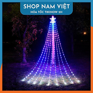 Dây Led Sao Băng RGB Hiệu Ứng Thác Nước, Điều Khiển Bằng Điện Thoại - Trang Trí Ngoài Trời Giáng Sinh, Năm Mới