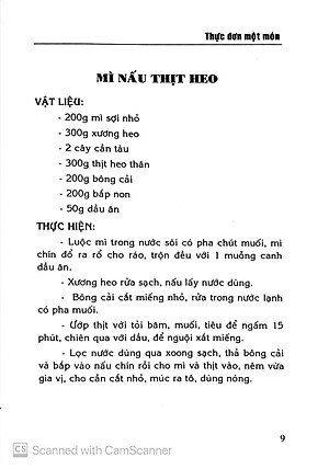 Sách Thực Đơn Một Món Nhanh, Ngon, Tiện Lợi