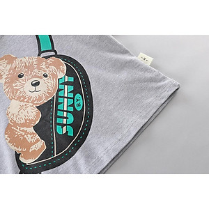 Bộ bé trai hình gấu phong cách Hàn Quốc gồm áo và quần denim - Set quần áo bé trai dễ thương từ 9-18kg (SS-2694B)