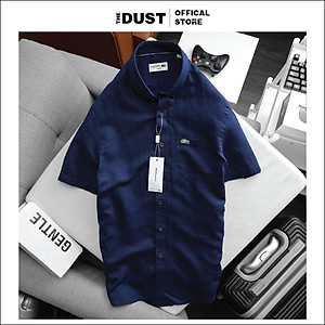 Áo sơ mi nam cộc tay trơn cổ bẻ basic LCT chuẩn form chất liệu linen cao cấp, trẻ trung lịch lãm - THE DUST