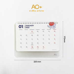 Lịch để bàn 2026 AO+ bản giới hạn có lịch âm in họa tiết hoa văn vốn cổ AA625