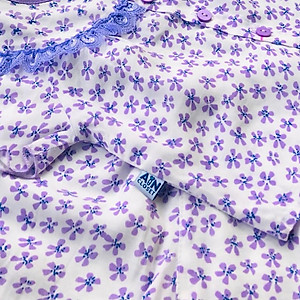 Bộ quần áo ngắn bé gái họa tiết Nhí tím tay bo chun - AICDBGTKNV3I - AIN Closet