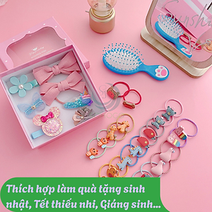 Túi Hộp Kéo 28 Chi Tiết Kẹp Tóc Dây Cột Tóc Làm Quà Tặng Dễ Thương Phụ Kiện Tóc Cho Nữ Và Bé Gái