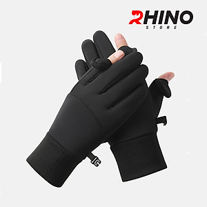 Găng tay hở ngón giữ ấm, chống gió mùa đông Rhino G301 cảm ứng điện thoại cho nam, nữ
