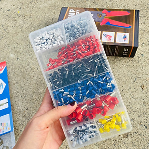 Kìm bấm cos vuông HSC8 6-4A tự điều chỉnh kèm 1200 đầu cos đủ loại cos ống tròn cos pin