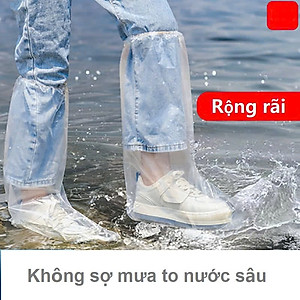 Combo 2 Đôi Bao Giày Đi Mưa - Áo Mưa Bọc Giày Dép Thời Trang Khô Ráo Dù Mưa Bão Bộ 2 bọc giày đi mưa chống nước trong suốt co giãn hiệu áo mưa cho giày Ủng đi mưa nilon bọc giày đi mưa Free Size Loại dày A1 đặc biệt chống ướt bẩn giày Đi Chơi Phượt Đi Làm