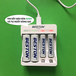 Bộ Sạc Pin AA, AAA Beston C9009 Tự ngắt khi đầy Sạc Nhanh Có Đèn báo đầy độc lập từng pin, pin sạc chính hãng