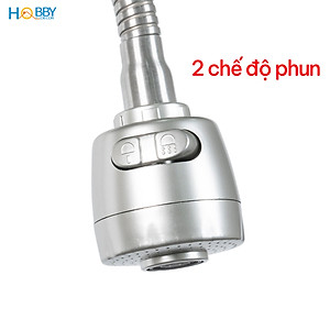 Vòi rửa chén đầu tăng áp thân uốn cong inox 304 Hobby Home Decor LXL