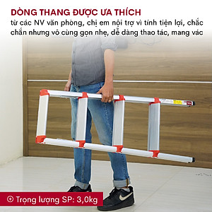 Thang nhôm chữ A 4 bậc cao 1 Mét gấp gọn FUJIHOME DL204, thang ghế 4 bậc xếp gọn gia đình- Hàng chính hãng