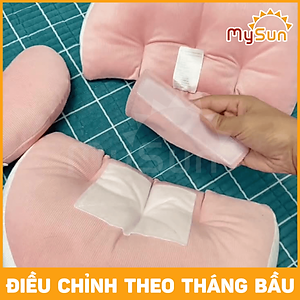 Gối bầu cánh tiên cho bà bầu ôm ngủ kê lưng bụng cao cấp thoải mái bằng vải cotton 100% MySun