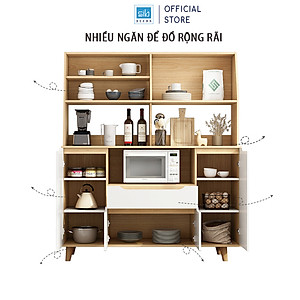 Tủ Gỗ Để Đồ Nhà Bếp Với Nhiều Ngăn Kệ Đa Năng, Hiện Đại Thương Hiệu SIB Decor KG23