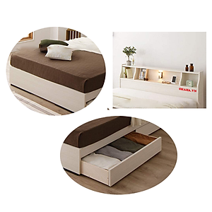 [Miễn phí vận chuyển & lắp đặt tại TP.HCM] GIƯỜNG NGỦ GỖ LUXURY CAO CẤP OHAHA - GC013 - WHITE