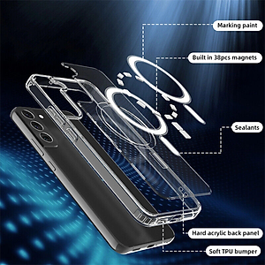 Ốp lưng sạc Maqsafe cho Samsung Galaxy S23 / Galaxy S23 Ultra / Galaxy S23 Plus / S23+ hiệu HOTCASE Maqsafe Magetic Case silicon chống sốc siêu mỏng 1.5mm, độ trong tuyệt đối, chống trầy xước, chống ố vàng, tản nhiệt tốt - hàng nhập khẩu