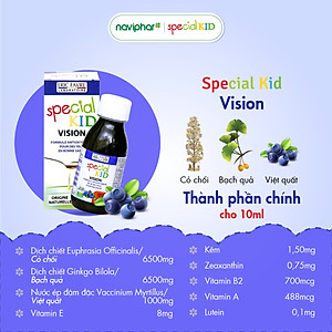 TPBVSK Special Kid Vision - Siro tăng cường thị lực, cơ chế bảo vệ mắt 3 lớp, hỗ trợ ngăn ngừa ánh sáng xanh (125ml) [Nhập khẩu Pháp]