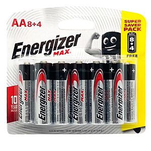 Pin Max 8 + 4 Viên Energizer E91 BP8+4 AA